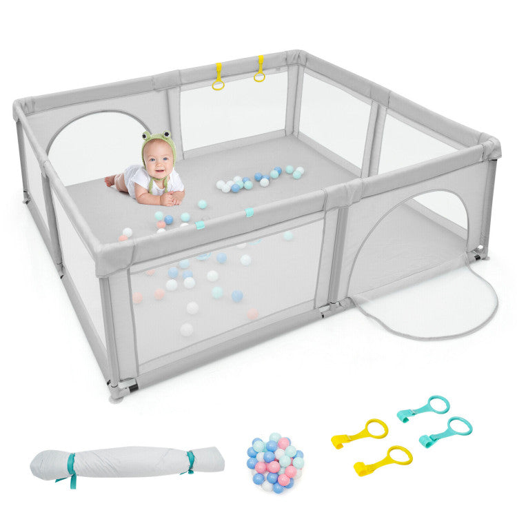 Large Infant Baby Playpen Safety Play Center Yard with 50 Ocean Balls