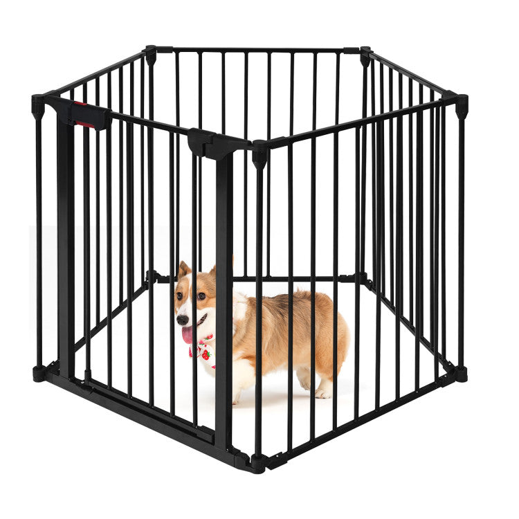 Pet 115 Inch Length 5 Panel Adjustable Wide Fireplace Fence