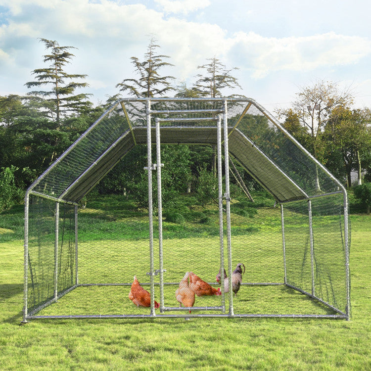 New Outdoor 9.5 x 12.5 Feet Large Walk In Chicken Coop Run House