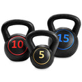Fitness 3 Pieces 5 10 15lbs Kettlebell Weight Set