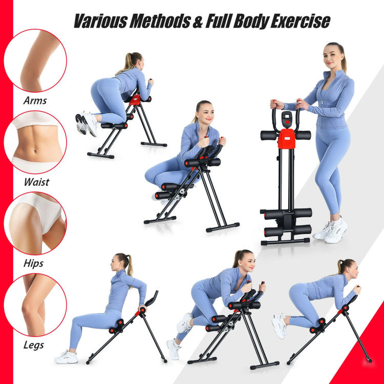 Fitness Foldable Adjustable Core Abdominal Trainer with 3 Adjustable Resistance and LCD Display