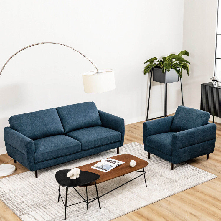 Home 2 Pieces Modern Upholstered Sofa Set with Removable Cushion Covers