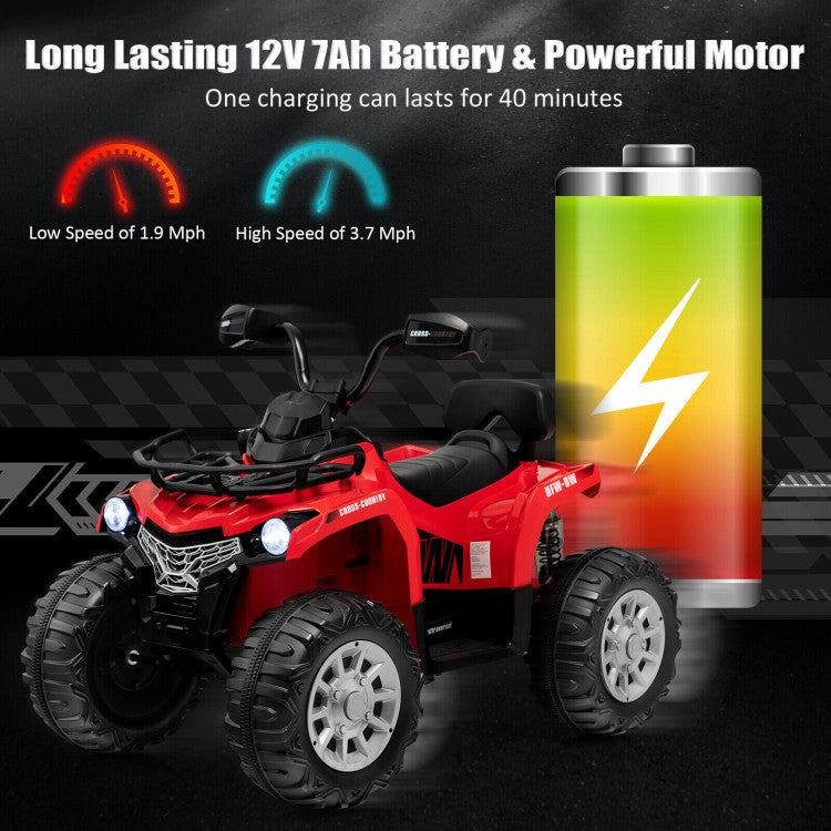 12V Kids Ride On ATV 4 Wheeler with MP3 and Headlights