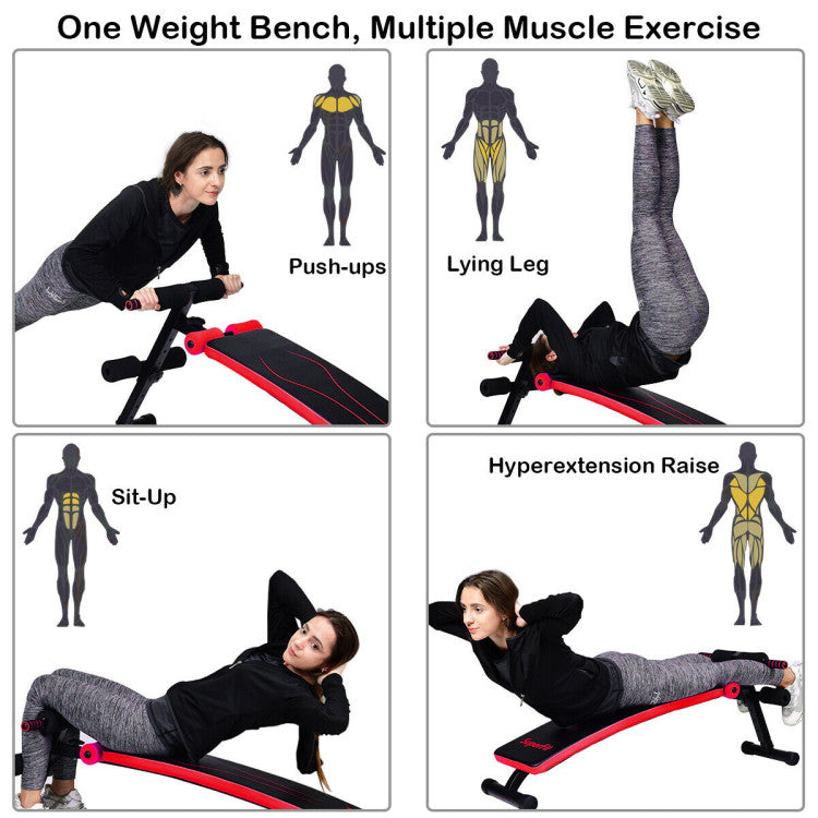 Fitness Folding Weight Bench Adjustable Sit-up Board Workout Slant Bench