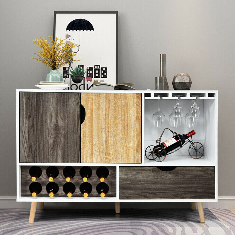 Home Mid-Century Buffet Sideboard Wooden Storage Cabinet