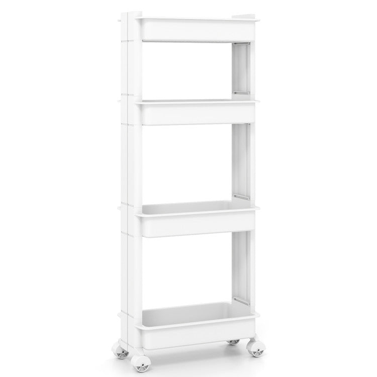 Modern 3/4-Tier Rolling Utility Cart with Detachable Trays and Smooth Wheels
