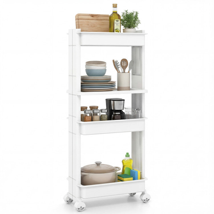 Modern 3/4-Tier Rolling Utility Cart with Detachable Trays and Smooth Wheels