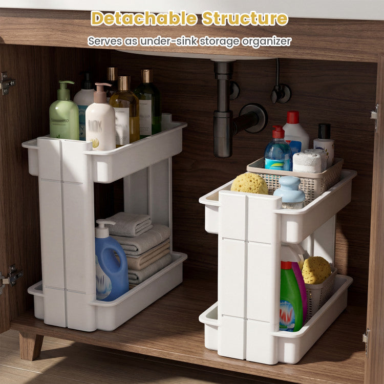 Modern 3/4-Tier Rolling Utility Cart with Detachable Trays and Smooth Wheels