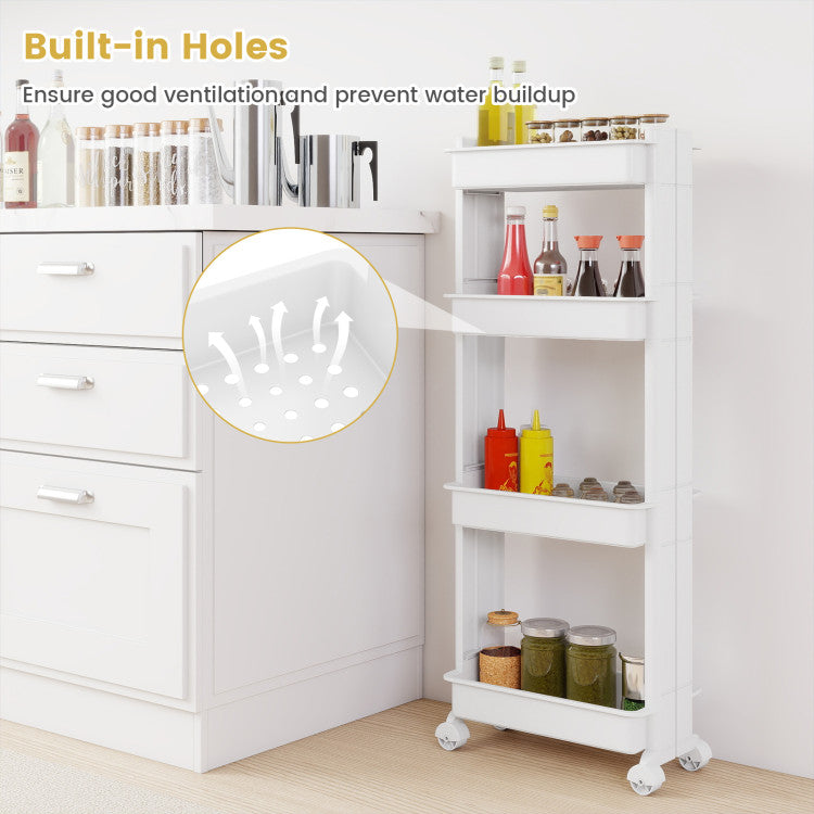 Modern 3/4-Tier Rolling Utility Cart with Detachable Trays and Smooth Wheels