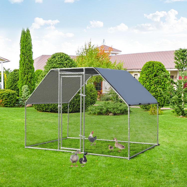 New Outdoor 9.5 x 6.5 Feet Large Walk In Chicken Run Cage