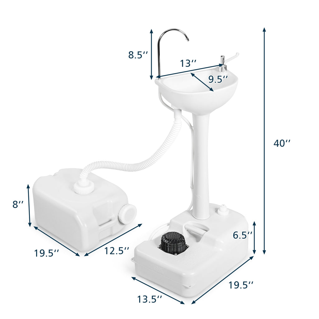 Outdoor Camping Hand Wash Station Basin Stand with 4.5 Gallon Tank