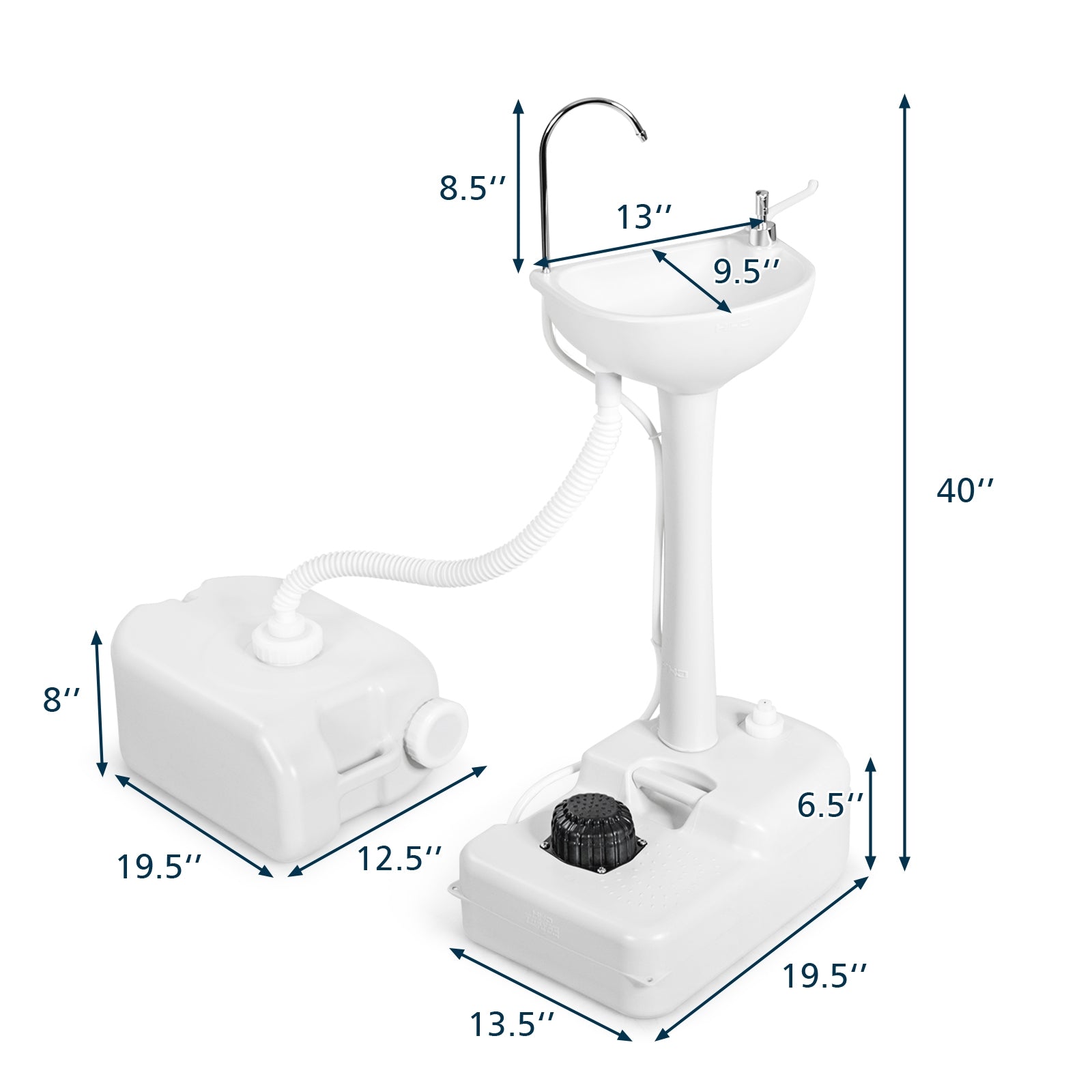 Outdoor Camping Hand Wash Station Basin Stand with 4.5 Gallon Tank
