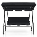 Outdoor 3 Seat Outdoor Patio Canopy Swing with Cushioned Steel Frame
