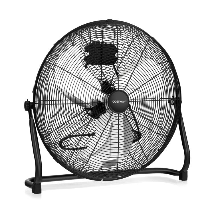 Appliance 3-Speed High Velocity Floor Fan with Adjustable Tilt Angle and Handle
