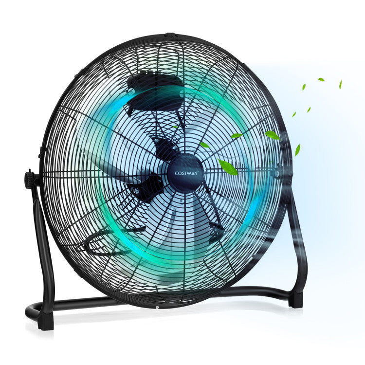 Appliance 3-Speed High Velocity Floor Fan with Adjustable Tilt Angle and Handle