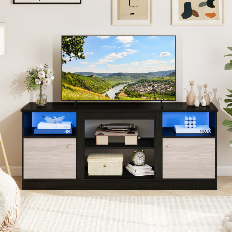 New TV Entertainment Center with Adjustable Shelf & Open Compartment for 65” TVs