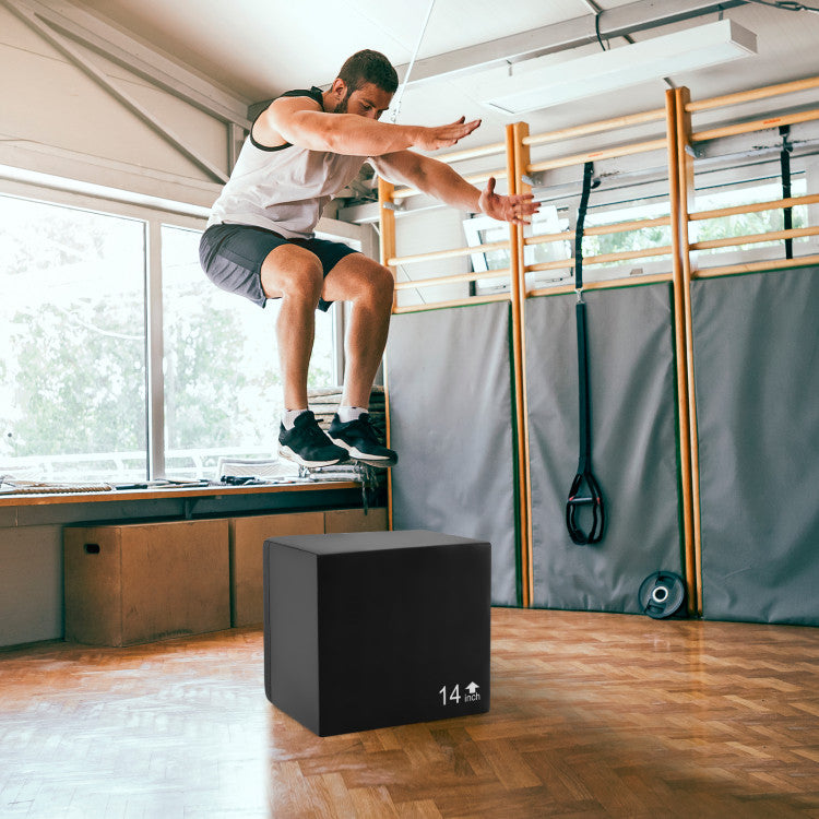 Fitness 3 In 1 Foam Plyometric Box with 3 Heights and Easy-to-Clean PU Cover
