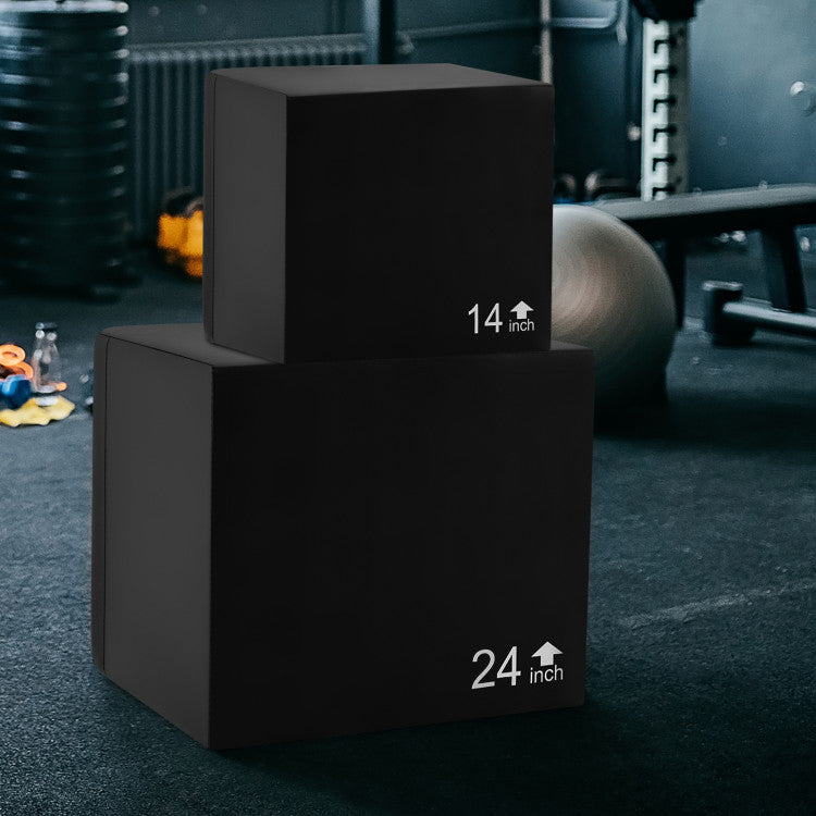 Fitness 3 In 1 Foam Plyometric Box with 3 Heights and Easy-to-Clean PU Cover