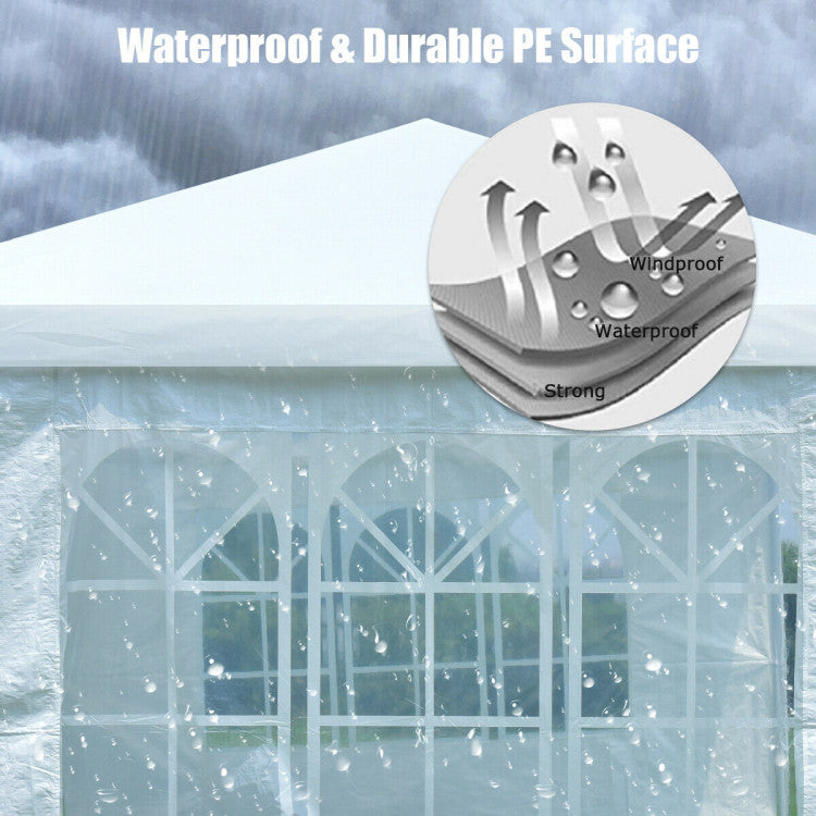 Outdoor 10 x 20 Feet 6 Sidewalls Canopy Tent with Carry Bag