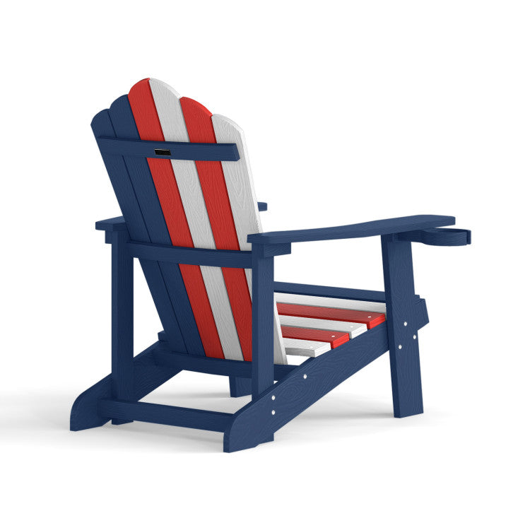 Weather Resistant HIPS Outdoor Adirondack Chair with Cup Holder (Pack of 1)