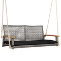Outdoor 2-Person Patio Wicker Hanging Swing Chair