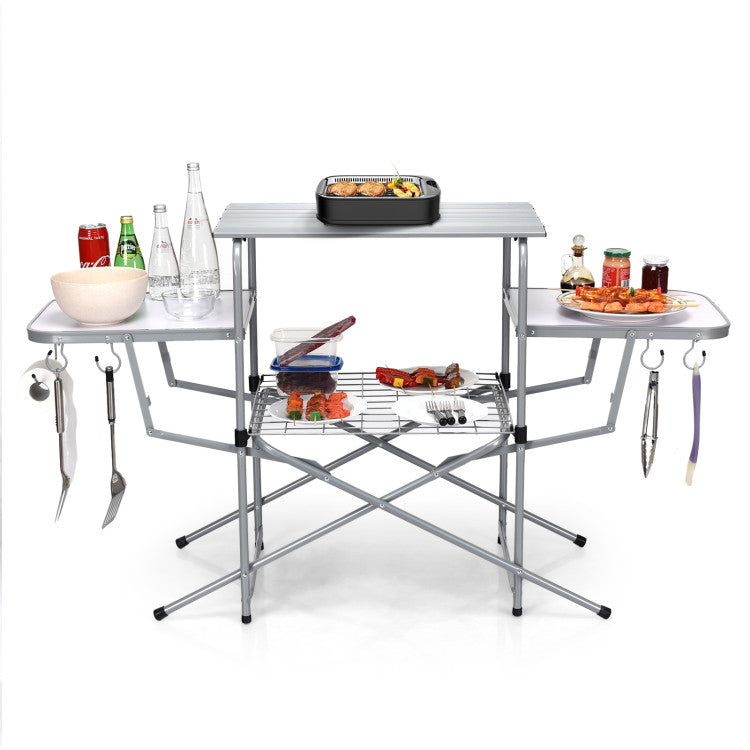New Outdoor Foldable Outdoor BBQ Table Grilling Stand