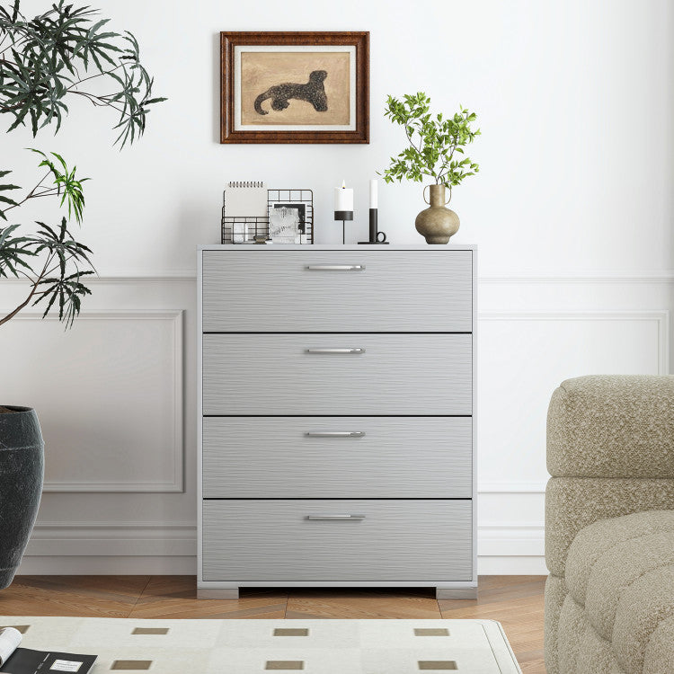 Home 4 Drawer Storage Cabinet with Metal Legs Handles with Anti-Toppling Devices