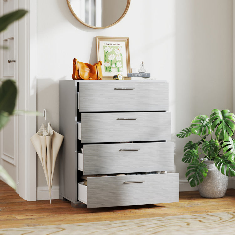 Home 4 Drawer Storage Cabinet with Metal Legs Handles with Anti-Toppling Devices