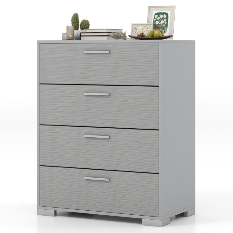Home 4 Drawer Storage Cabinet with Metal Legs Handles with Anti-Toppling Devices