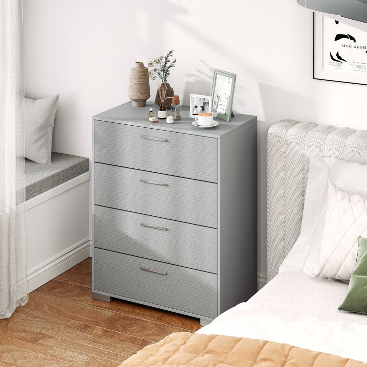 Home 4 Drawer Storage Cabinet with Metal Legs Handles with Anti-Toppling Devices