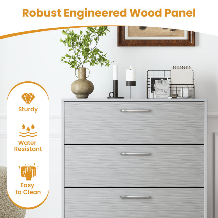 Home 4 Drawer Storage Cabinet with Metal Legs Handles with Anti-Toppling Devices