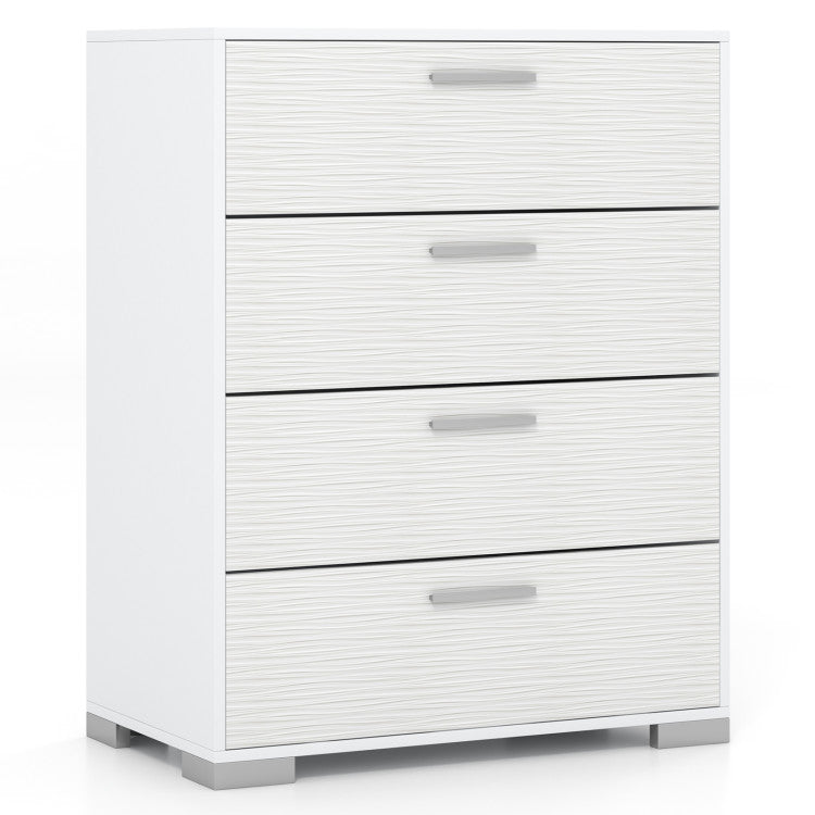Home 4 Drawer Storage Cabinet with Metal Legs Handles with Anti-Toppling Devices