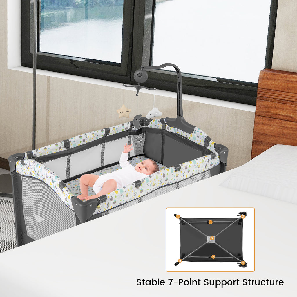 Multi-Functional Baby Playpen with Removable Changing Table