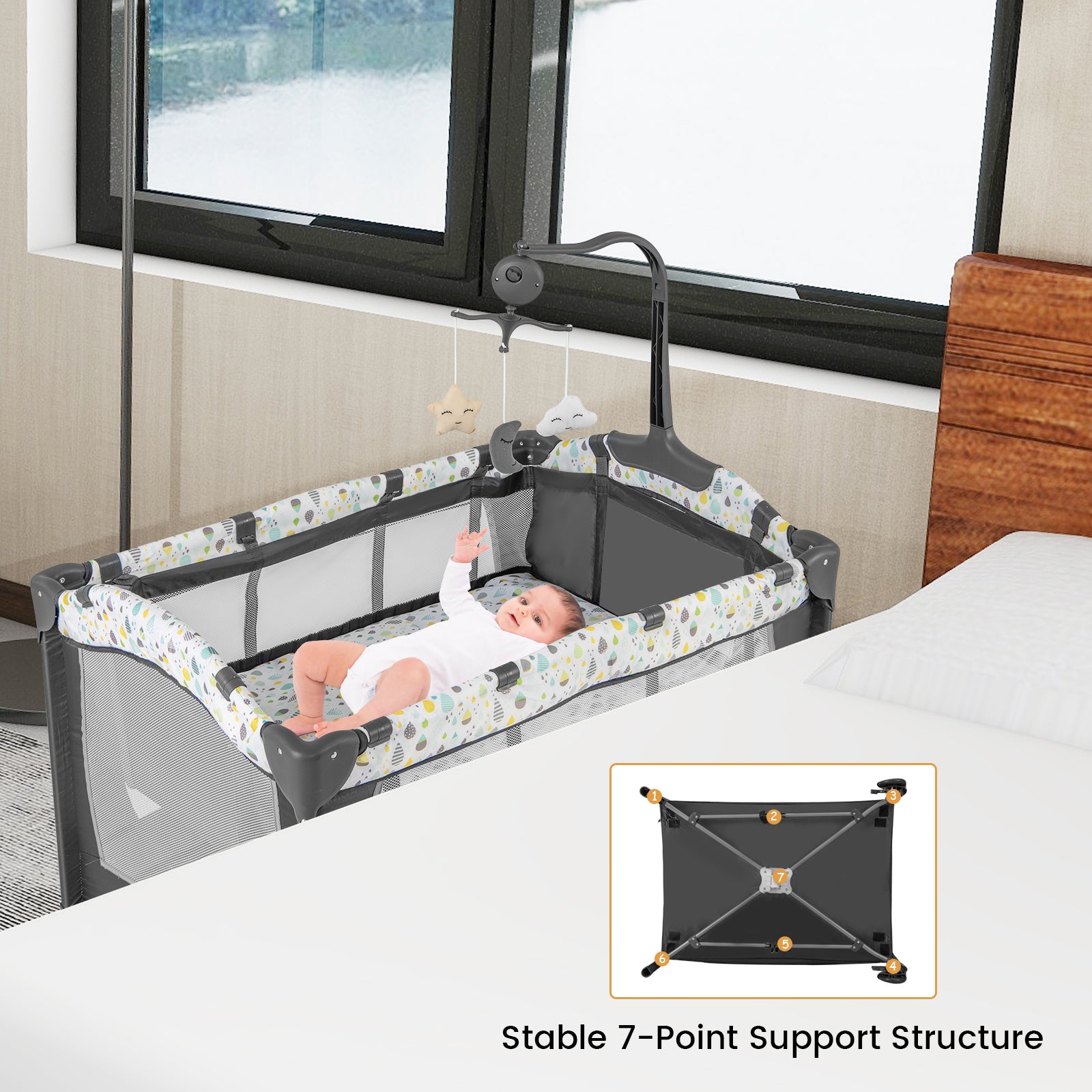 Multi-Functional Baby Playpen with Removable Changing Table