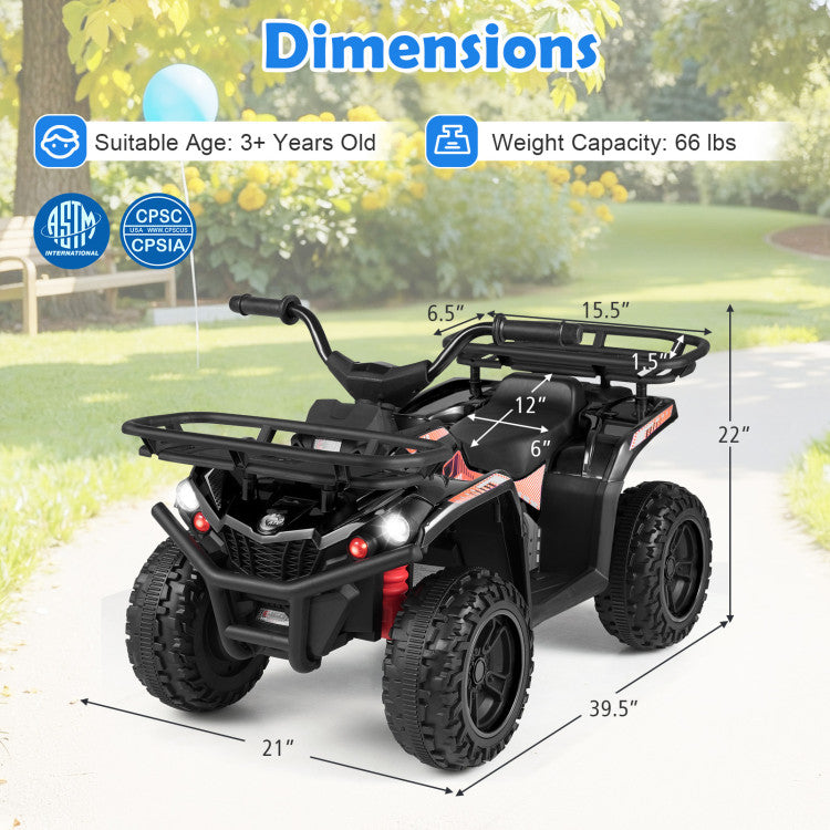 24V Electric Ride On Quad with LED Headlights