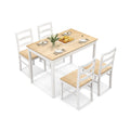Modern 5-Piece Wooden Dining Set with Rectangular Table and 4 Chairs