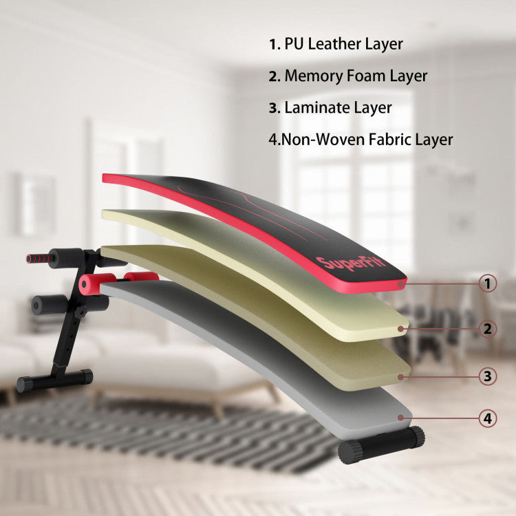 Fitness Folding Weight Bench Adjustable Sit-up Board Workout Slant Bench