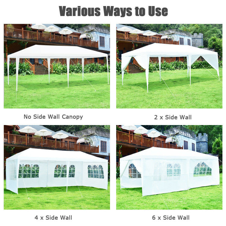 Outdoor 10 x 20 Feet 6 Sidewalls Canopy Tent with Carry Bag