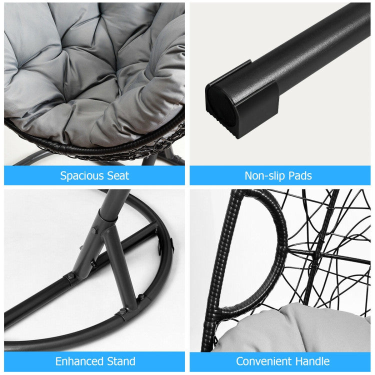 Outdoor Indoor/Outdoor Hanging Cushioned Hammock Chair with Stand