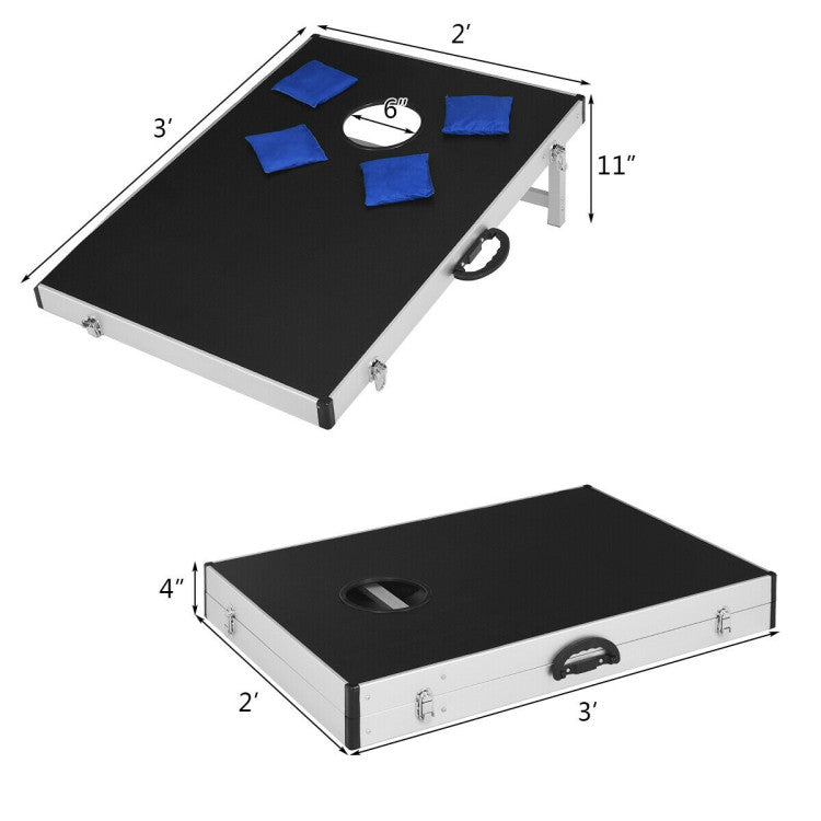 Outdoor Sport Game Cornhole Set with Foldable Design and Side Handle