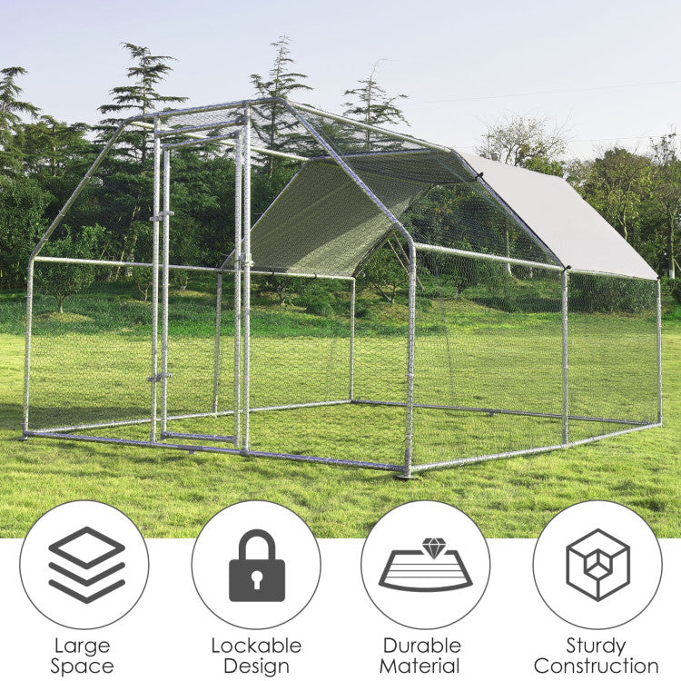 New Outdoor 9.5 x 12.5 Feet Large Walk In Chicken Coop Run House