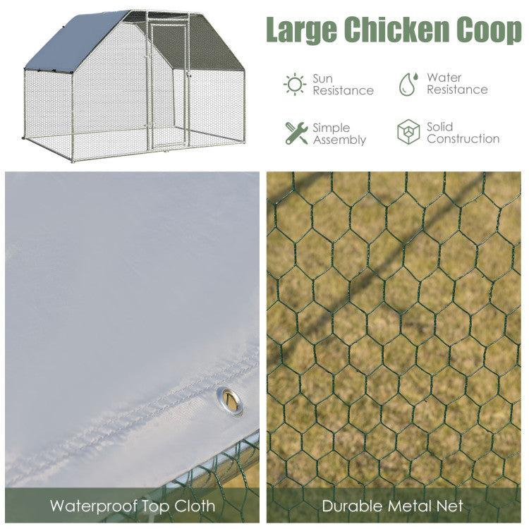 New Outdoor 9.5 x 6.5 Feet Large Walk In Chicken Run Cage