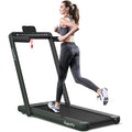 Fitness 2.25 HP 2-in-1 Folding Walking Pad Treadmill with Dual Display and App Control