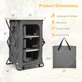 Outdoor Folding Camping Storage Cabinet with 3 Shelves and Carry Bag