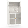 Home 5-Tier Metal Baker's Rack with See-through Flip-up Door and Pegboard