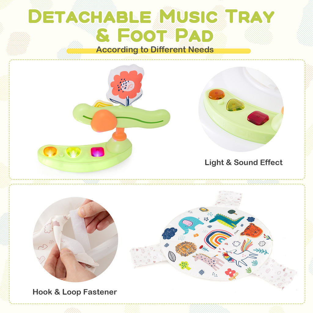 Baby Activity Center Height Adjustable Baby Bouncing Saucer with Interactive Toys