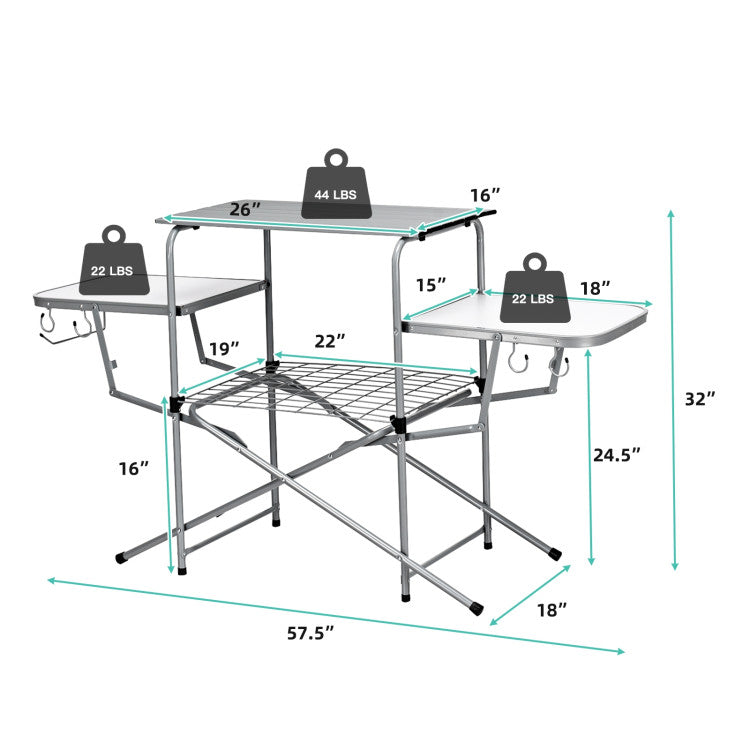 New Outdoor Foldable Outdoor BBQ Table Grilling Stand