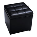 Home 16 Inch Ottoman Pouffe with Hinge Top for Storage