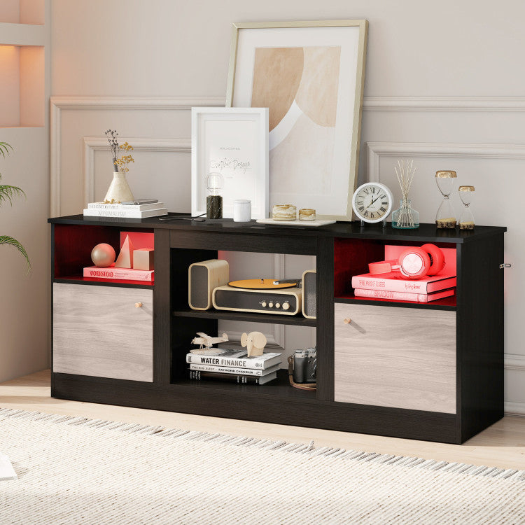 New TV Entertainment Center with Adjustable Shelf & Open Compartment for 65” TVs