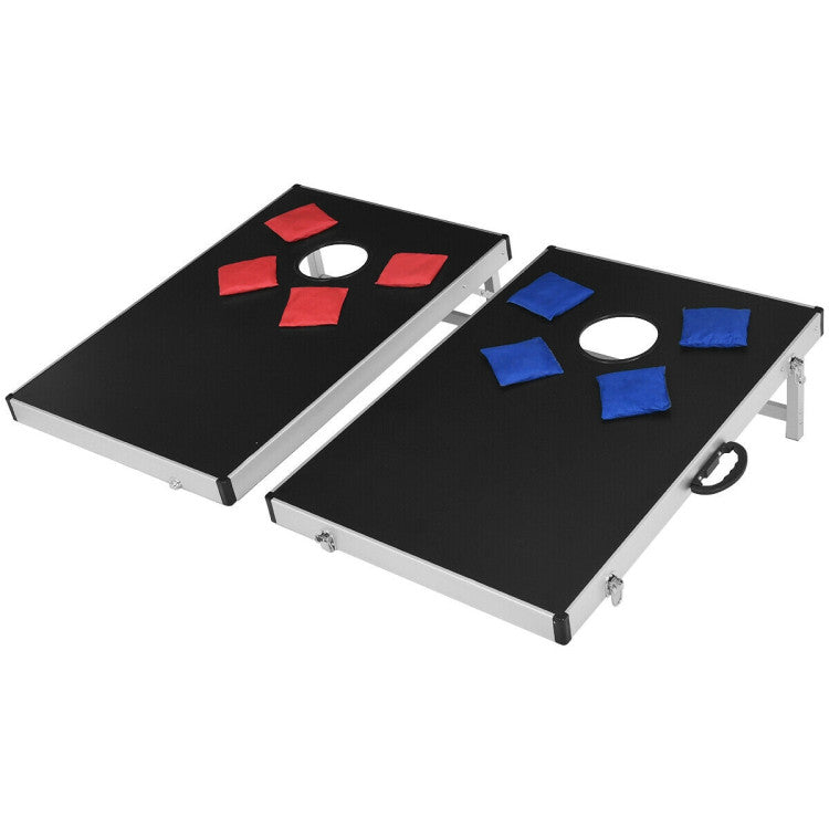 Outdoor Sport Game Cornhole Set with Foldable Design and Side Handle